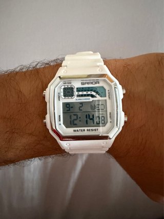 Reloj SAMDA Digital Blanco Vintage Deportivo