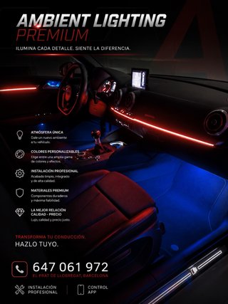 Luz ambiental LED para coche