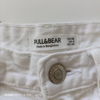 Shorts vaqueros blancos tiro alto Pull&Bear 36