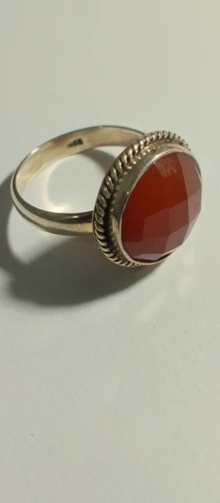Anillo Plata Ley 925 con Piedra Roja