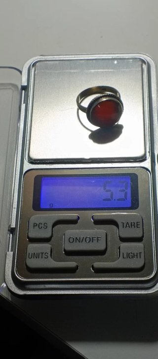 Anillo Plata Ley 925 con Piedra Roja