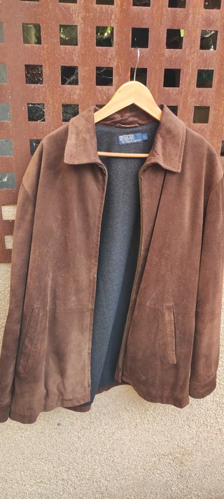 Chaqueta Ralph Lauren ante gris y marrón