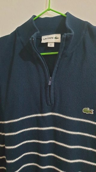 Jersey Lacoste Rayas Azul Marino