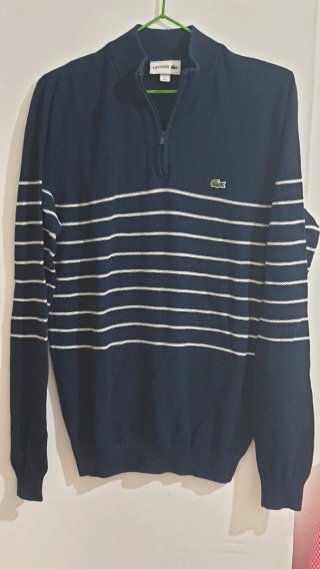 Jersey Lacoste Rayas Azul Marino