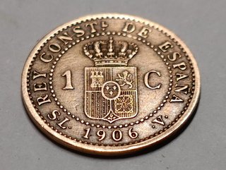 Moneda 1 Céntimo Alfonso XIII 1906*6 MBC.