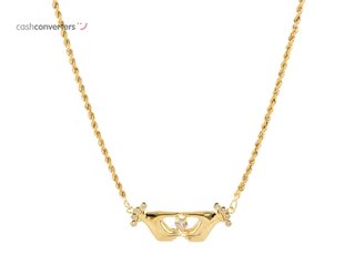 cadena oro 18k con piedra con circonita 23cm