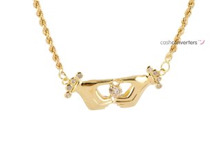 cadena oro 18k con piedra con circonita 23cm