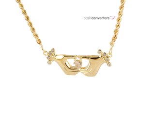 cadena oro 18k con piedra con circonita 23cm