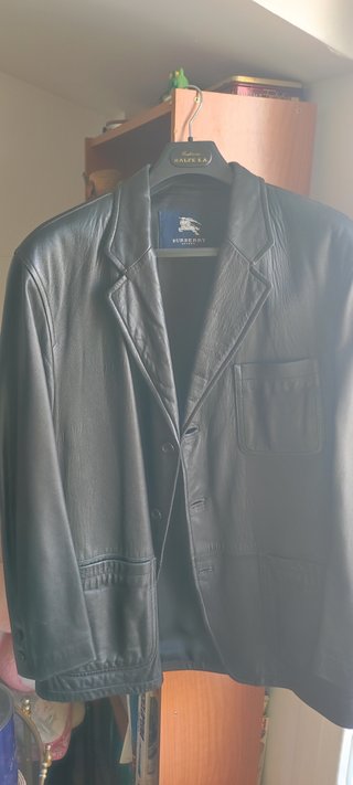 Chaqueta de cuero Burberrys Negra