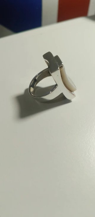 Anillo Plata Ley Madre Perla
