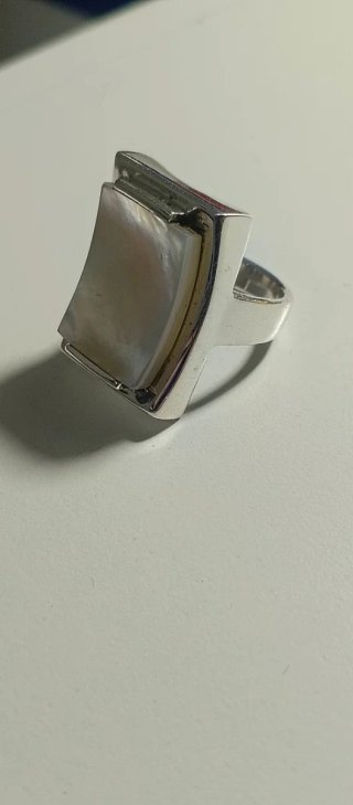 Anillo Plata Ley Madre Perla