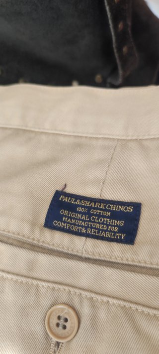 Pantalones Chinos Paul & Shark Beige 100% Algodón