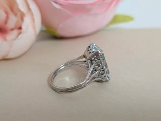 Anillo Antiguo Oro y Aguamarina