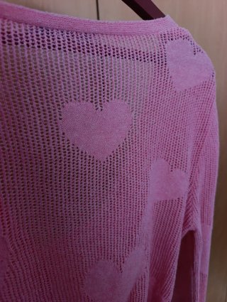 Cardigan Stradivarius rosa corações M