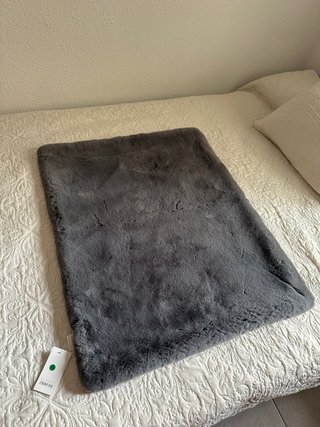 Alfombra Zara Piel Sintética Gris Nueva