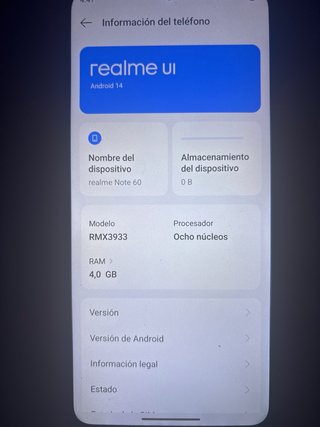 Móvil Realme Note 60 Negro