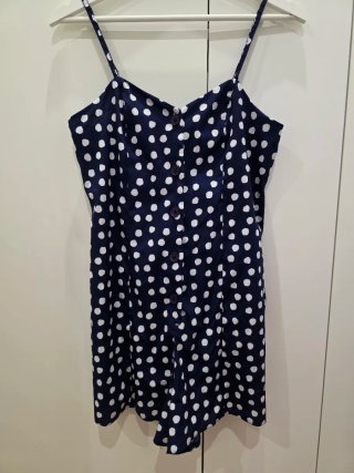 Mono corto lunares azul y blanco