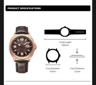 Reloj Naviforce Hombre Marrón y Dorado