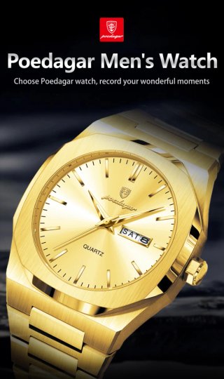 Reloj Poedagar Dorado Hombre
