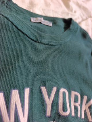 T-shirt Manga Comprida New York Verde