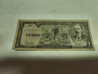 1 Peso Cubano 1959 José Martí