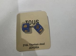 Pendientes Tous Dados Azul y Dorado