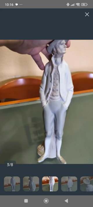 Figura Lladro Porcelana Hombre Sombrero