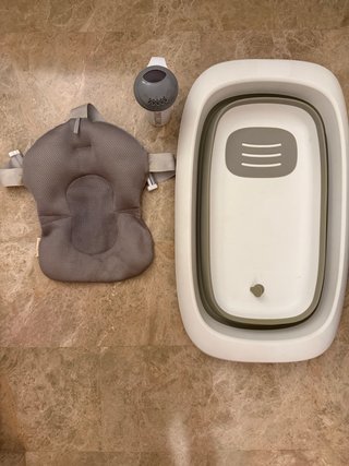 Bañera Bebé Twistshake Plegable + Cojín + regadera