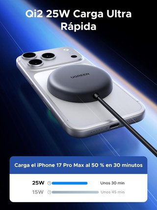 Caricatore UGREEN Zapix Qi2 25W MagSafe 1.5m per iPhone