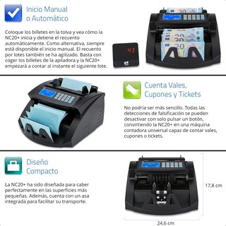 ZZAP NC20+ Contador Billetes 1000Min Lote 4Niveles