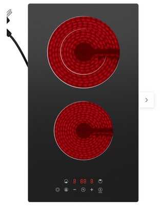 Placa Vitrocerámica 2 Fuegos 3200W con Enchufe
