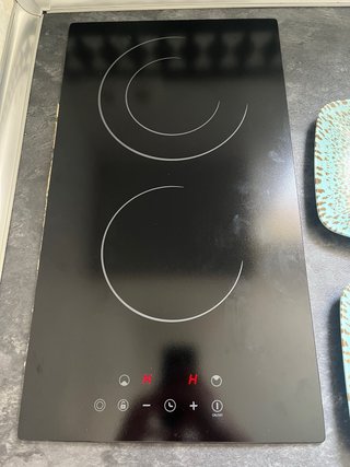 Placa Vitrocerámica 2 Fuegos 3200W con Enchufe