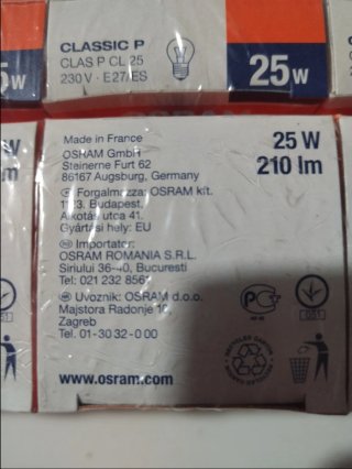 Lotto 10 Lampadine OSRAM Classic 25W E27