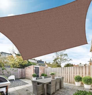 Toldo 4x3m Marrón para exterior.