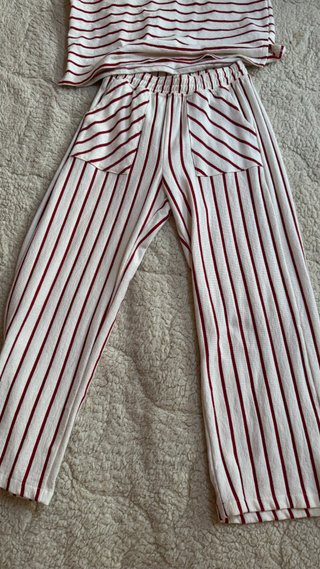 Completo Zara 2 pezzi righe rosso bianco XS