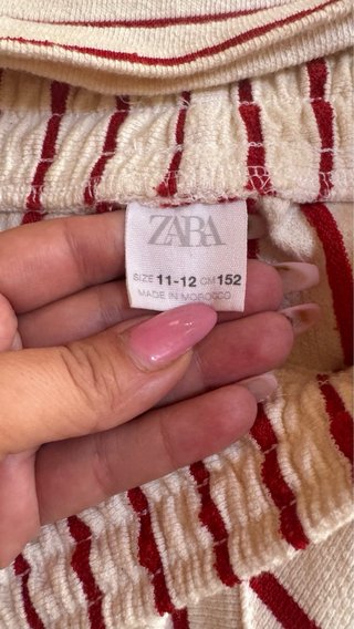 Completo Zara 2 pezzi righe rosso bianco XS