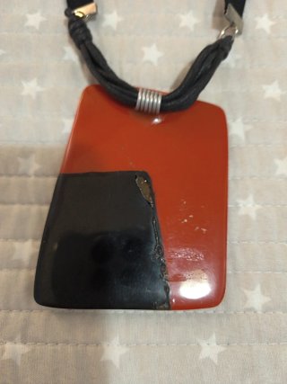 Colgante gargantilla naranja y marrón