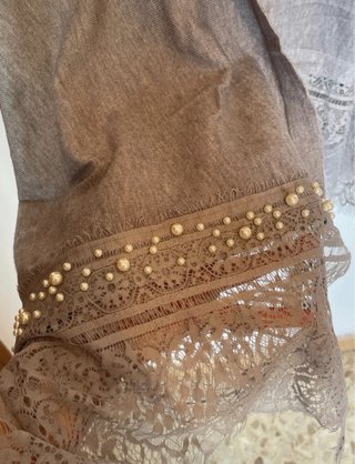 Cárdigan Boho Chic Encaje Perlas Talla Única