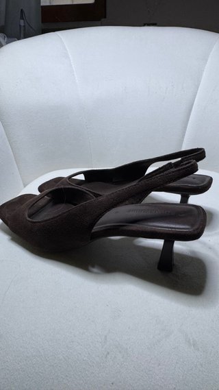 Stradivarius slingback marroni tacco 37