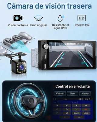 Radio Coche 1 DIN CarPlay Android 6.9