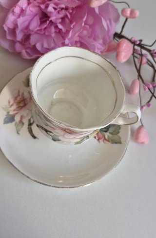 Taza y platillo de porcelana inglesa