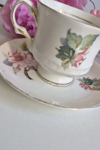 Taza y platillo de porcelana inglesa