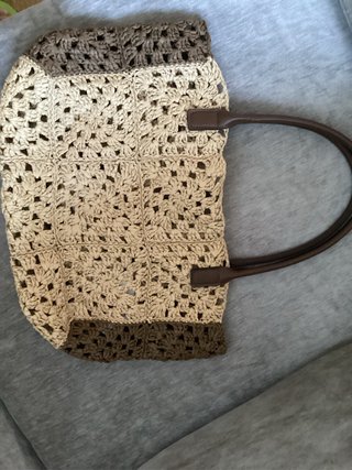 Bolso de mimbre Zara beige y marrón