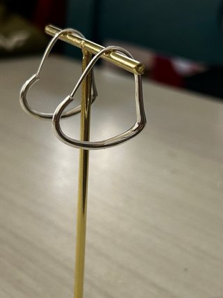 Orecchini Cerchi Cuore Argento 925