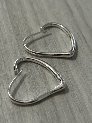 Orecchini Cerchi Cuore Argento 925