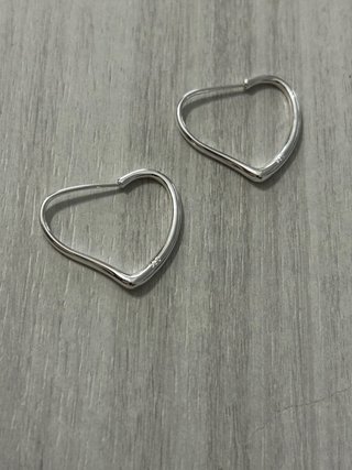 Orecchini Cerchi Cuore Argento 925