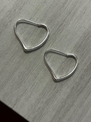 Orecchini Cerchi Cuore Argento 925
