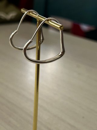 Orecchini Cerchi Cuore Argento 925