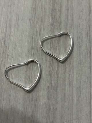 Orecchini Cerchi Cuore Argento 925