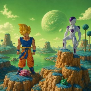 Diorama Dragon Ball Goku y Freezer